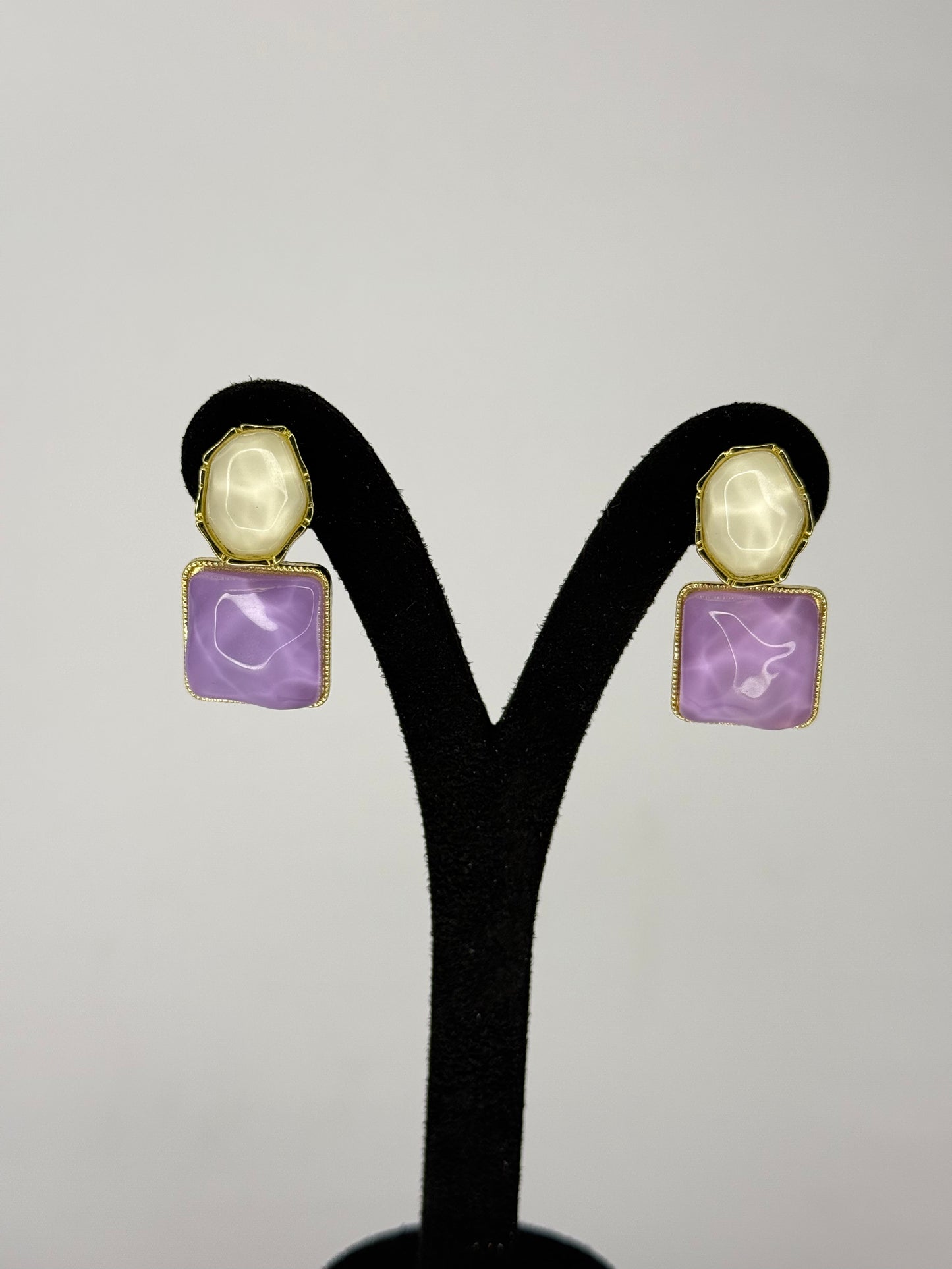 Purple Gem Crystal Earring KB0002