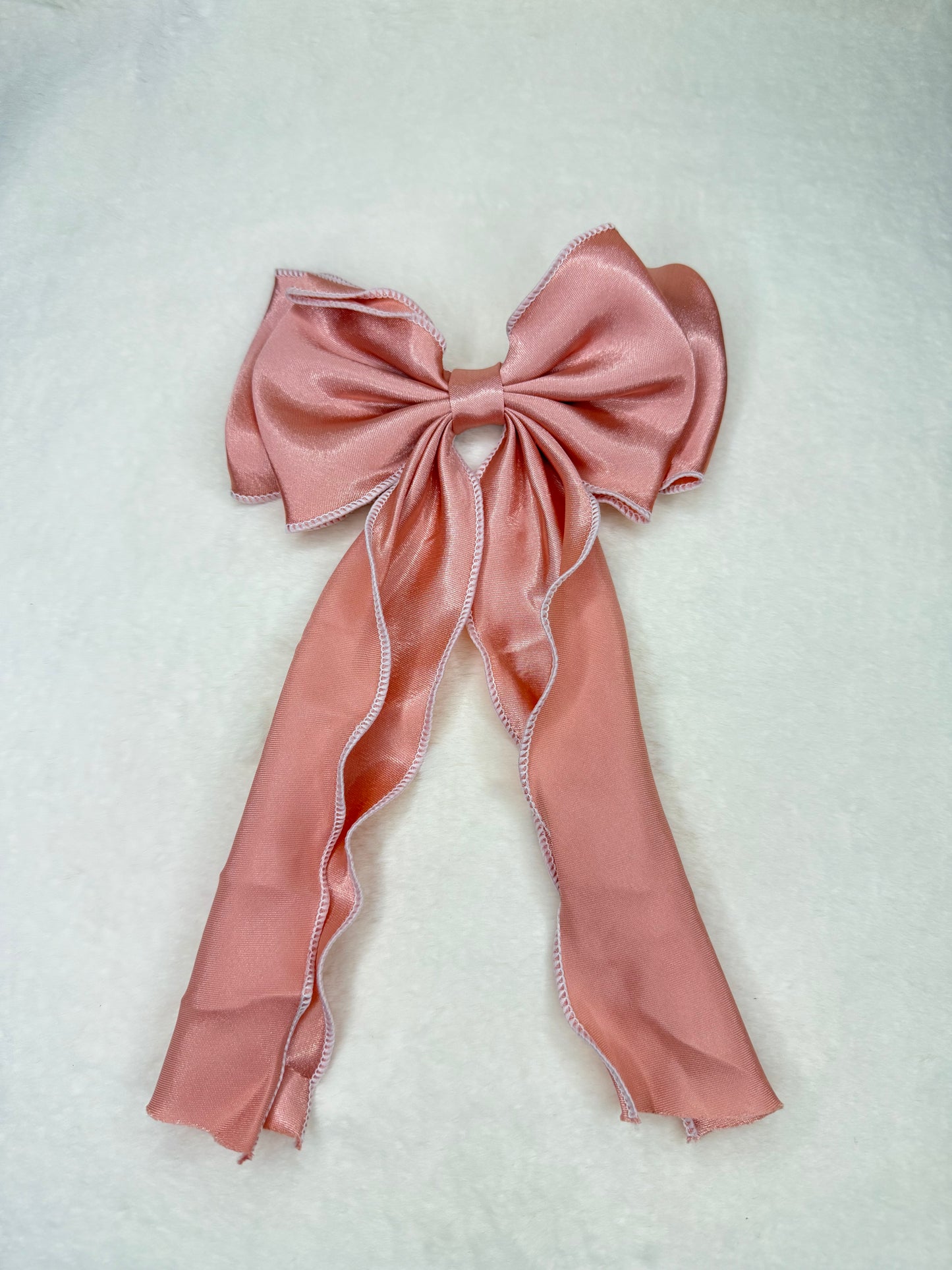 Satin Pigtail Bow 2.0 (light pink color)