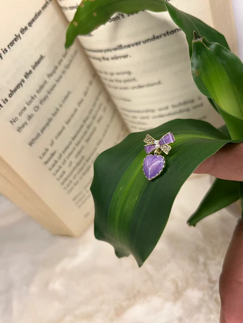 New Bowknot Heart Shaped Purple Colour Earrings For Women And Girls. KB0019