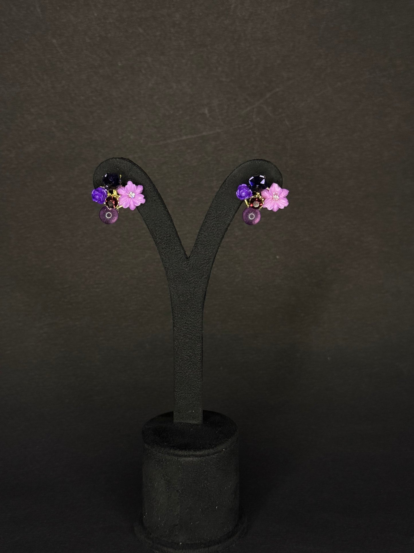 Blush Bloom Charm Earring (purple) KB0021