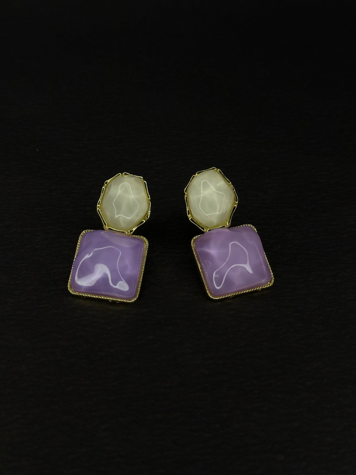 Purple Gem Crystal Earring KB0002