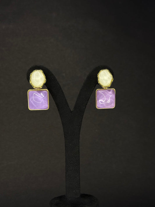 Purple Gem Crystal Earring KB0002