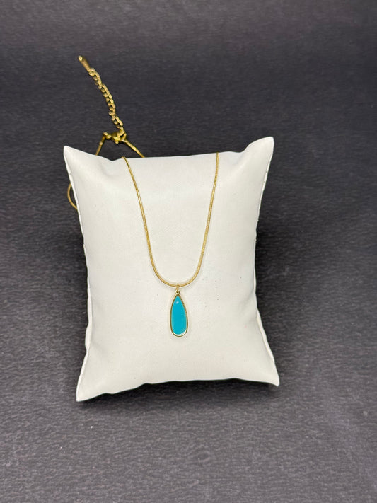 Turquoise Pendant with Chain KM0007