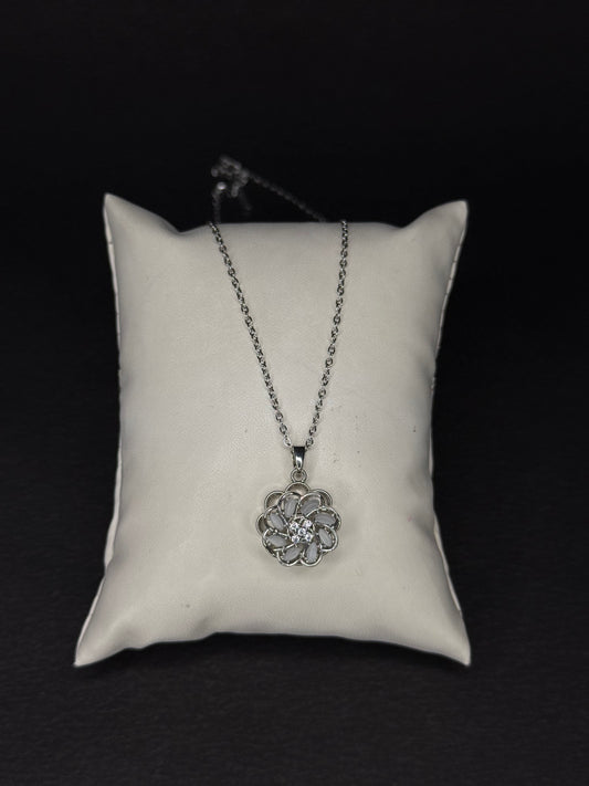 Floral Petal Pendant with Chain KM0027