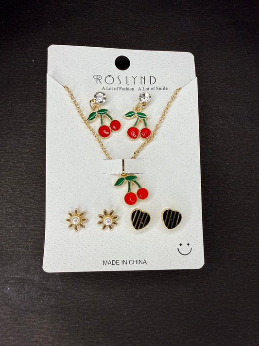 Chain Pendant and earring set KM0033