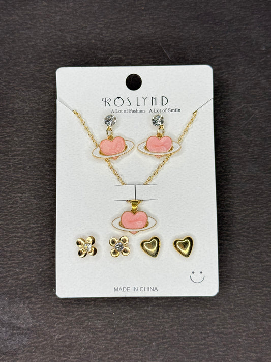 Chain Pendant and earring set KM0035
