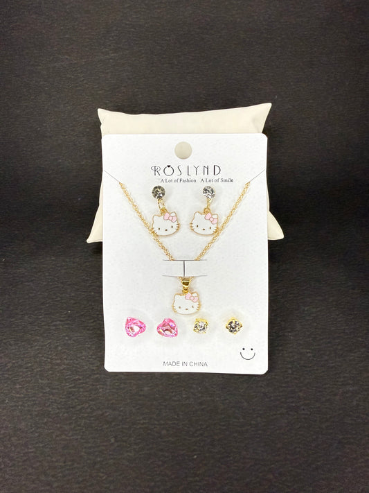 Chain Pendant and earring set KM0036