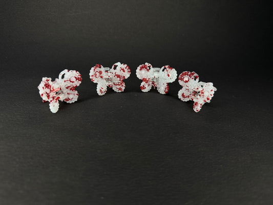 Red & White Butterfly Clips