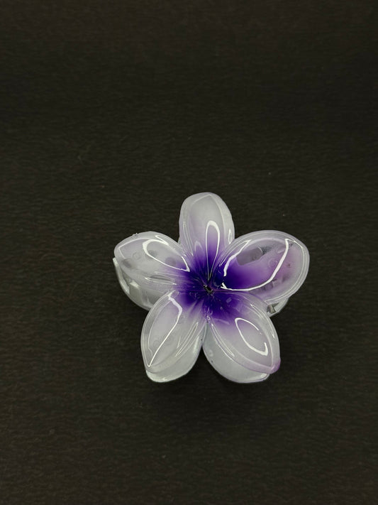 Flower Hair Clip (white & blue)