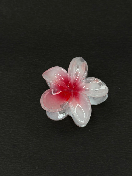 Flower Hair Clip (white & red)