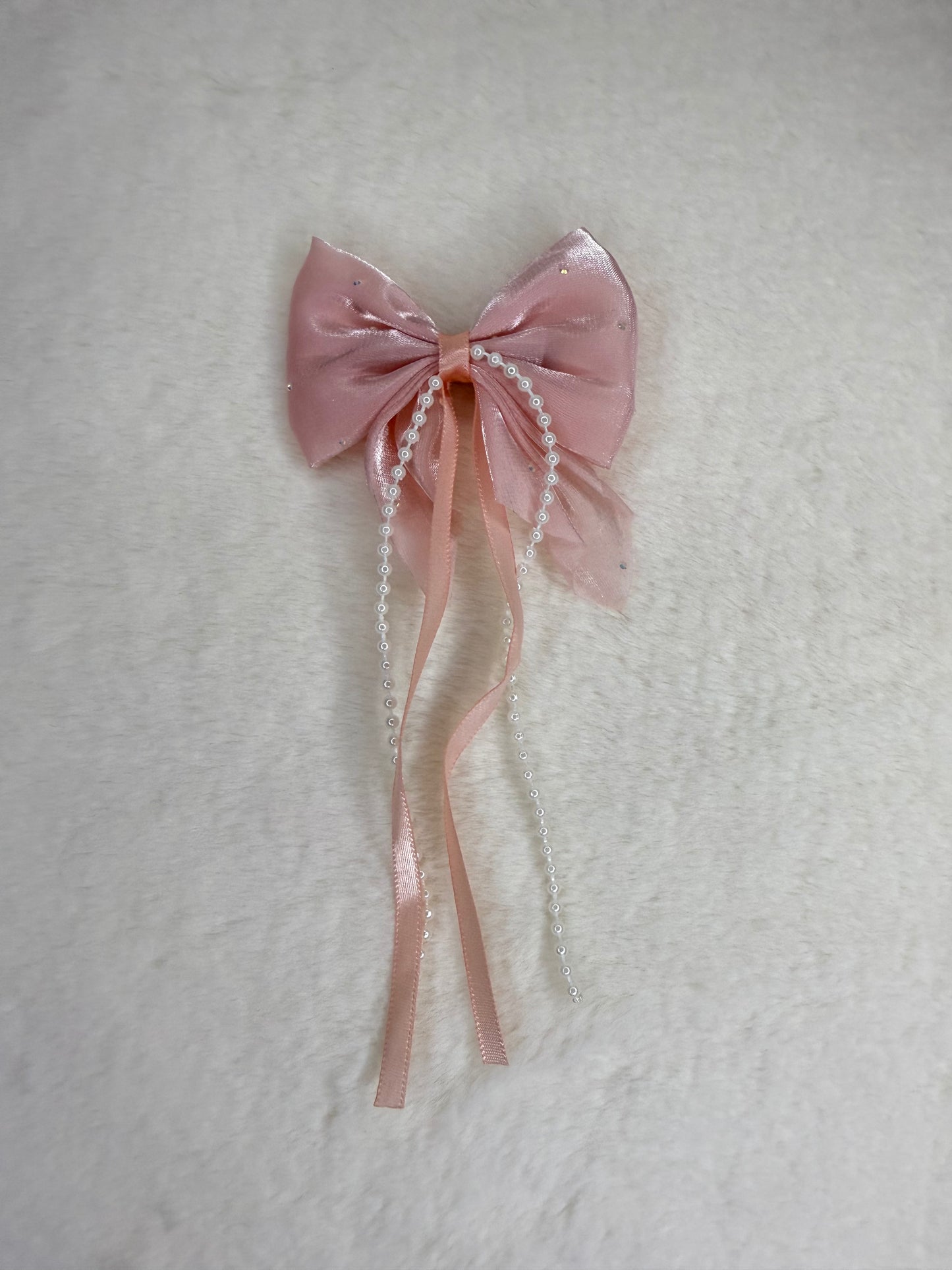 Pearl Embellished Bow (light pink color)