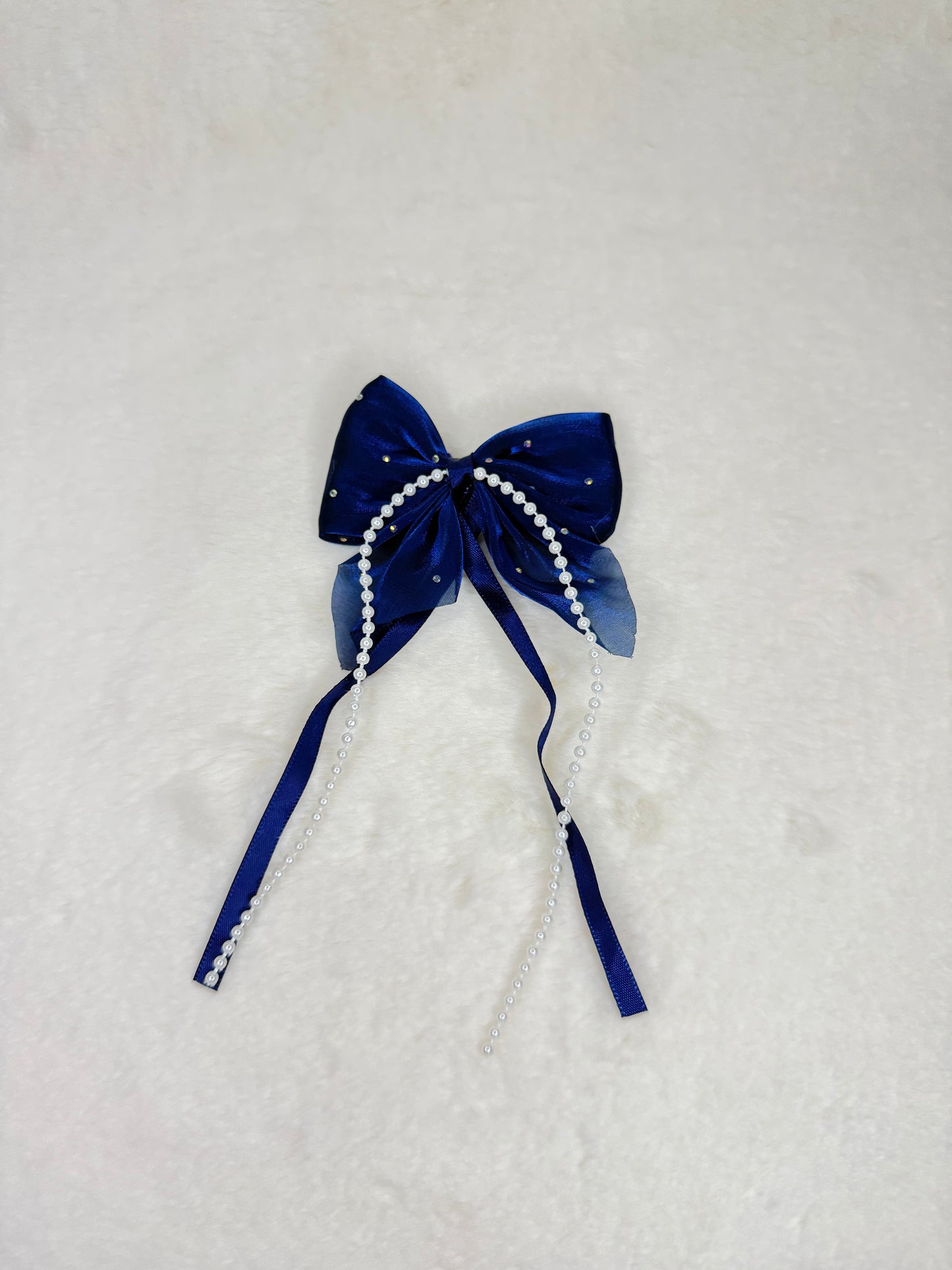 Pearl Embellished Bow (blue color)
