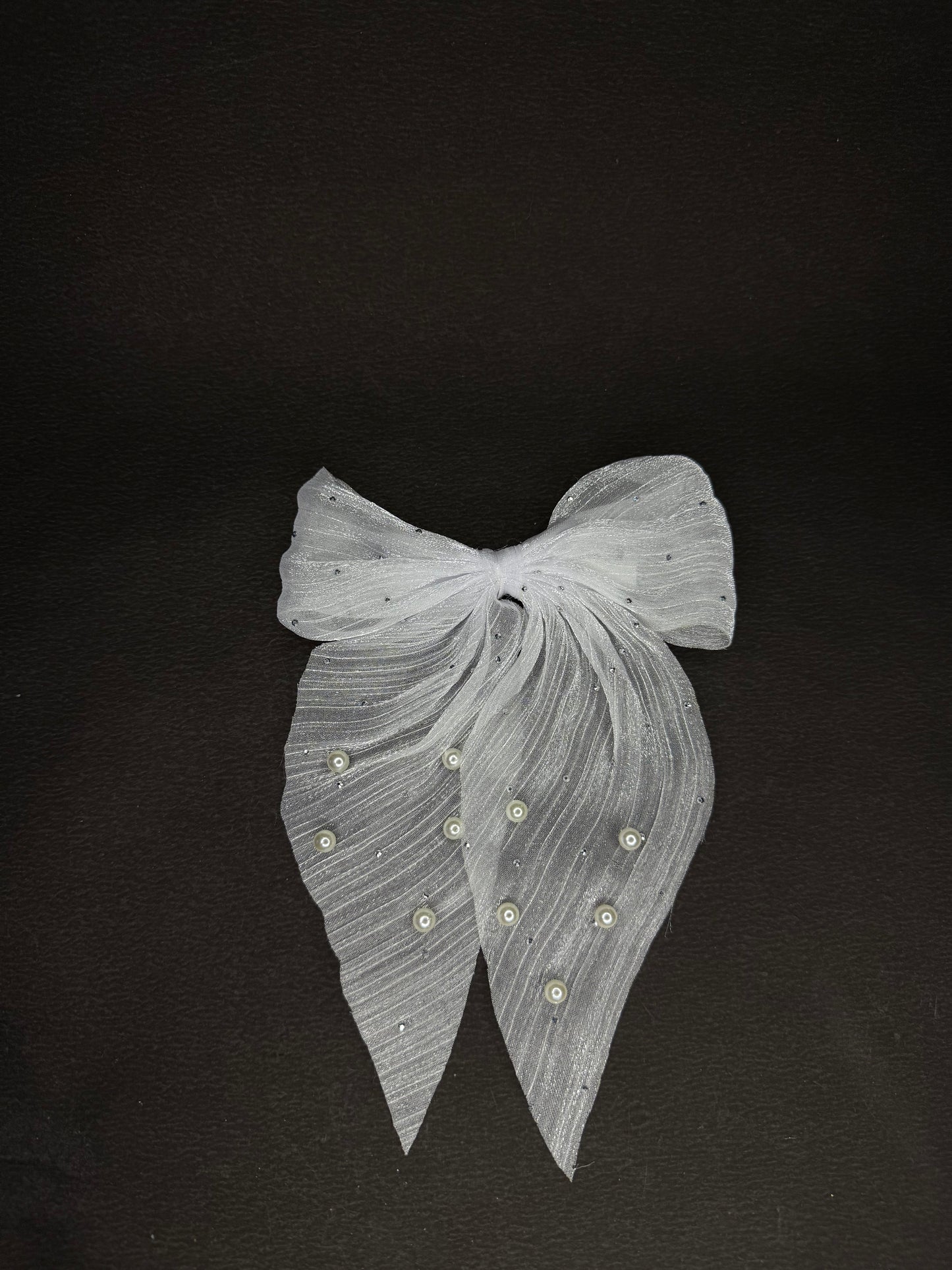 Pearl Organza Bow (white color)
