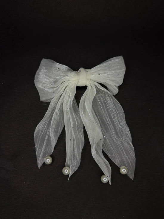 Pearl Organza Bow 2.0 (white color)