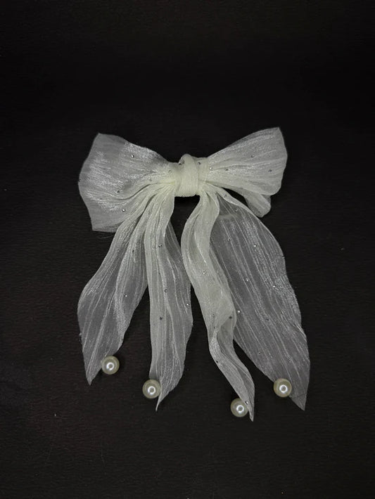 Pearl Organza Bow 2.0 (white color)