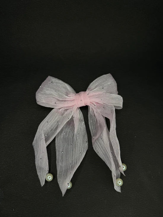 Pearl Organza Bow 2.0 (light pink color)