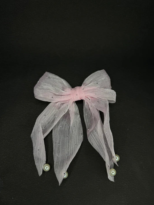 Pearl Organza Bow 2.0 (light pink color)