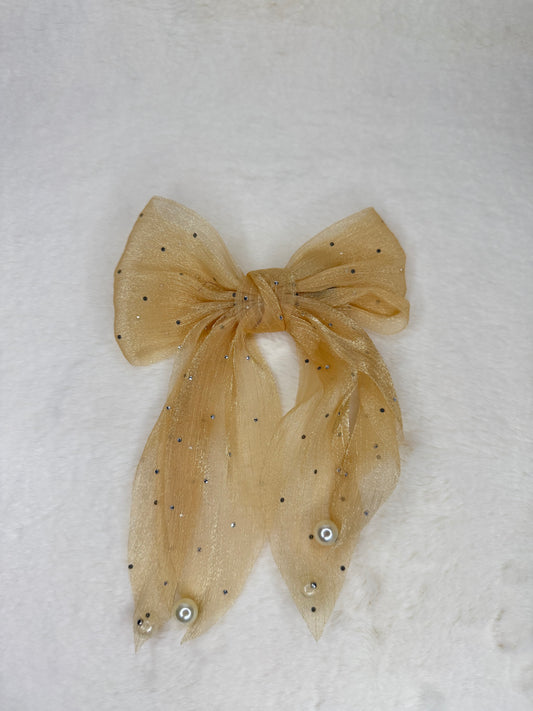 Pearl Organza Bow 2.0 (golden color)