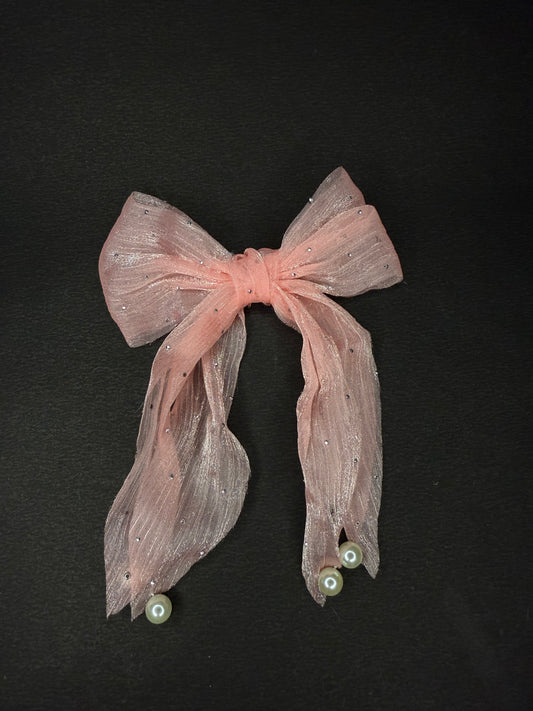 Pearl Organza Bow 2.0 (pink color)