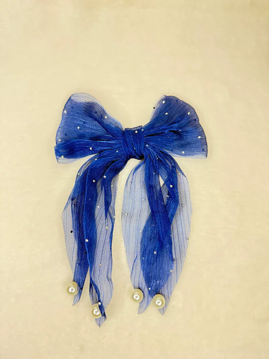 Pearl Organza Bow 2.0 (blue color)
