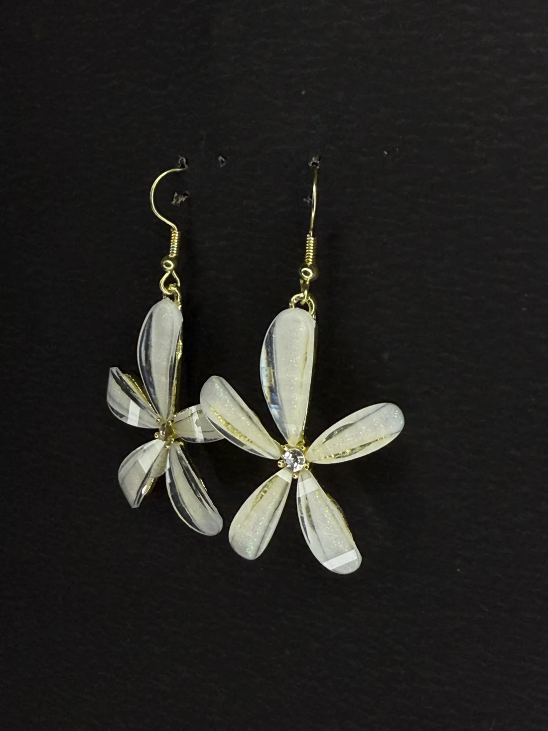 White Gold-Plated Floral Italian Design Korean Earring KB0031