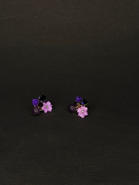 Blush Bloom Charm Earring (purple) KB0021
