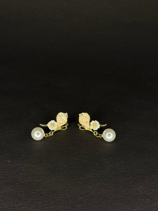 Pearl Blossom Drop Earring (orange) KB0012