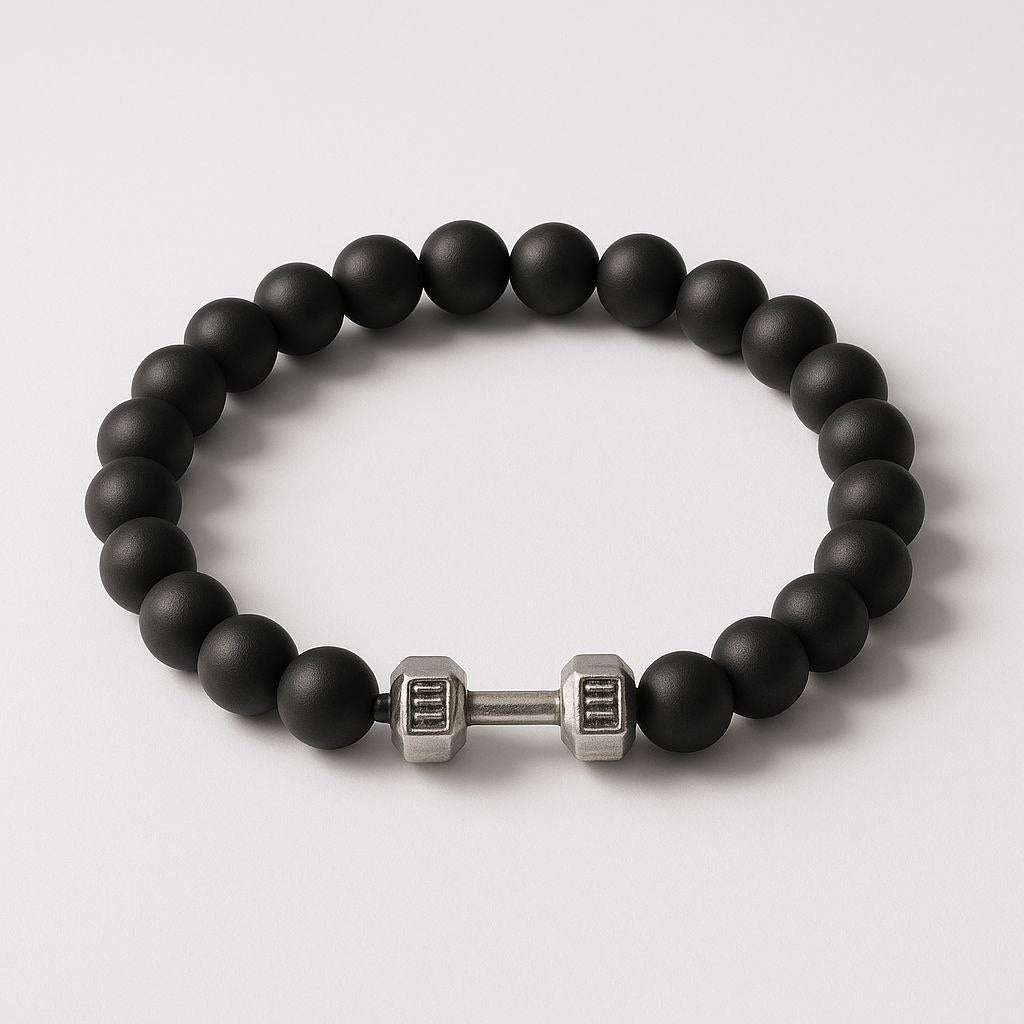 Black Stone Dumbbell Bracelet BR0050