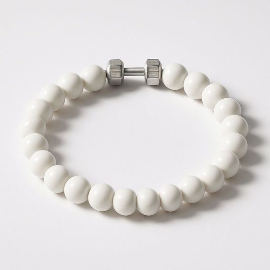 White Stone Dumbbell Bracelet BR0051