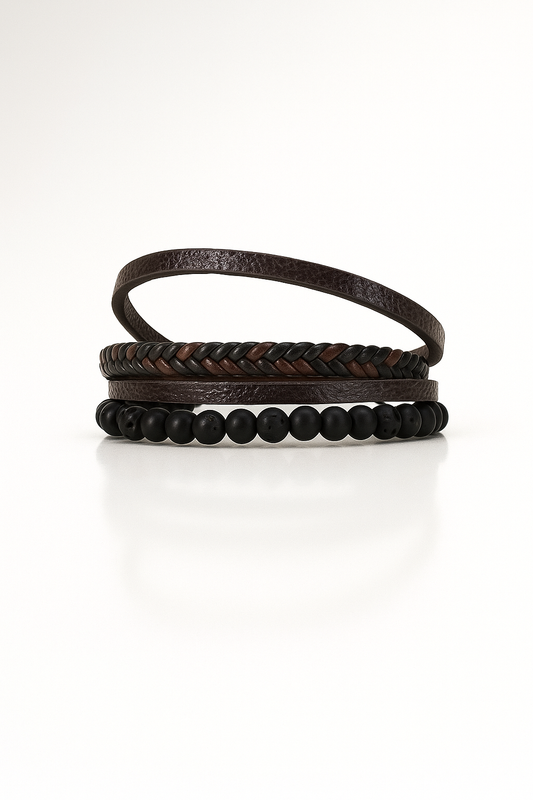 Vintage Handcrafted Bracelet Brown Leather Magnetic clasp for (Men) BR0057